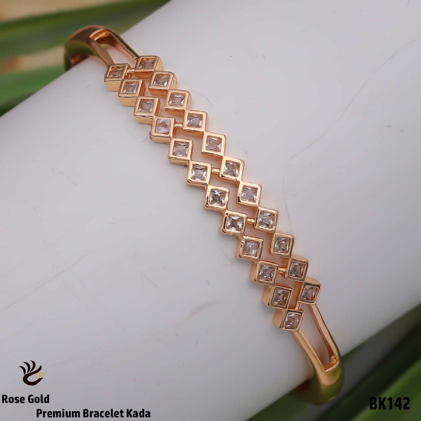 Aurelia Diamond Line Rose Gold Kada
