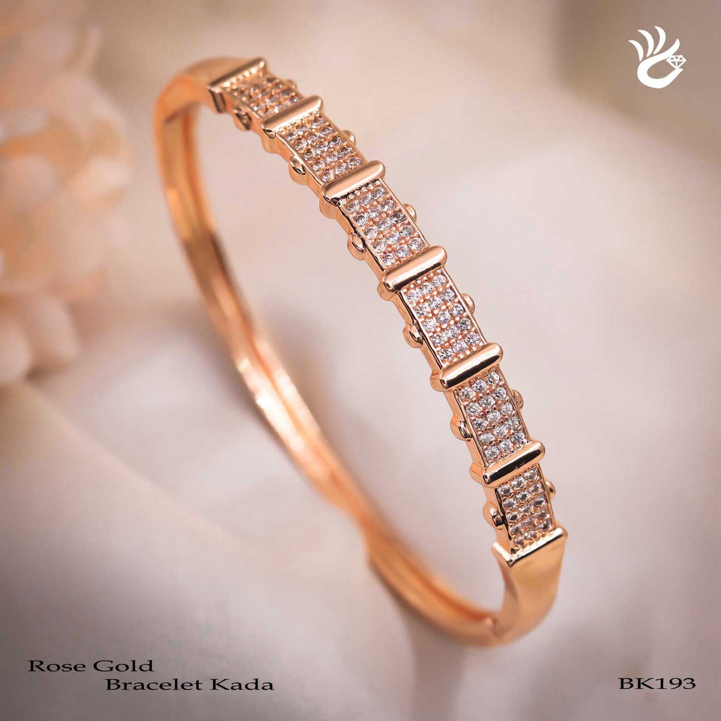 Aurelia Diamond Line Rose Gold Kada