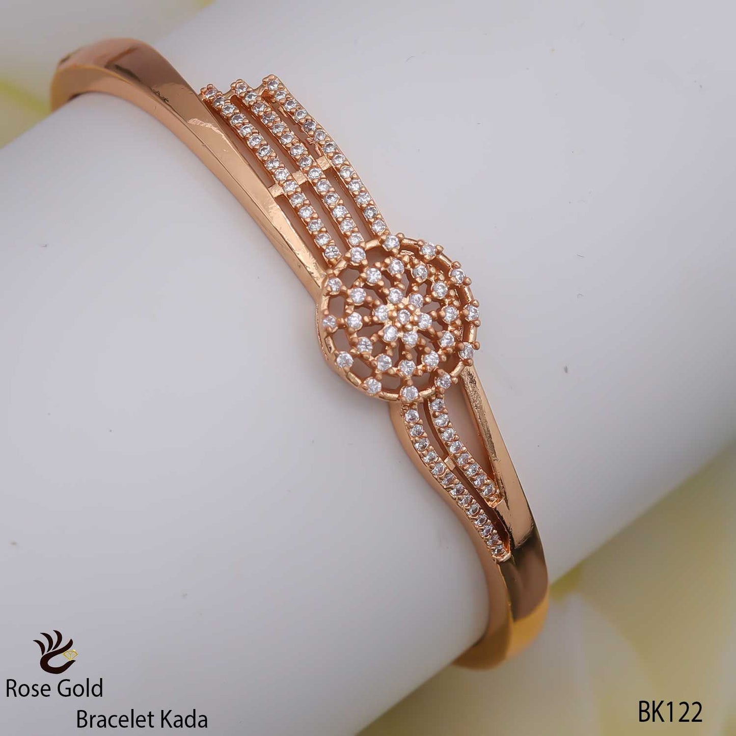 Aurelia Diamond Line Rose Gold Kada
