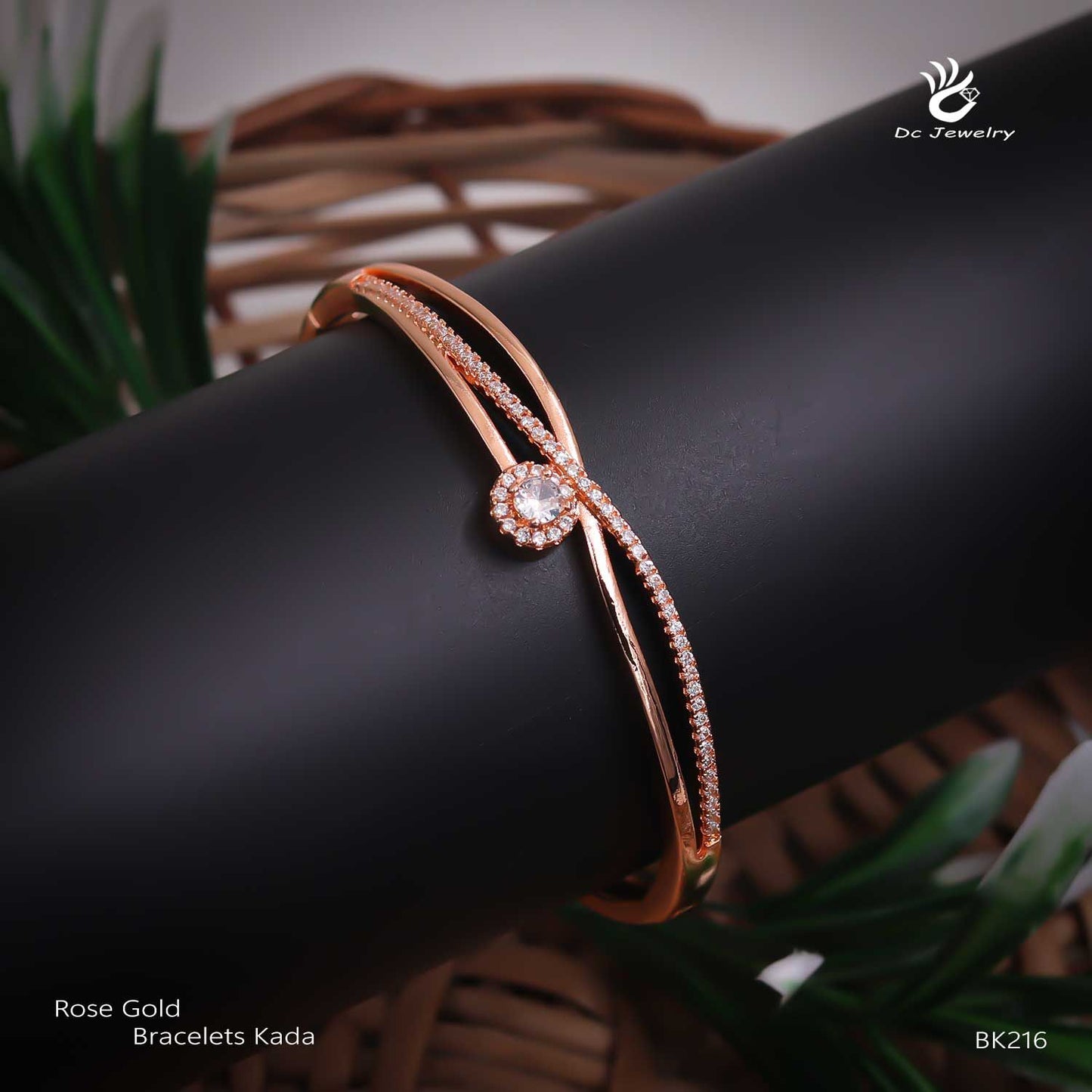 Aurelia Diamond Line Rose Gold Kada