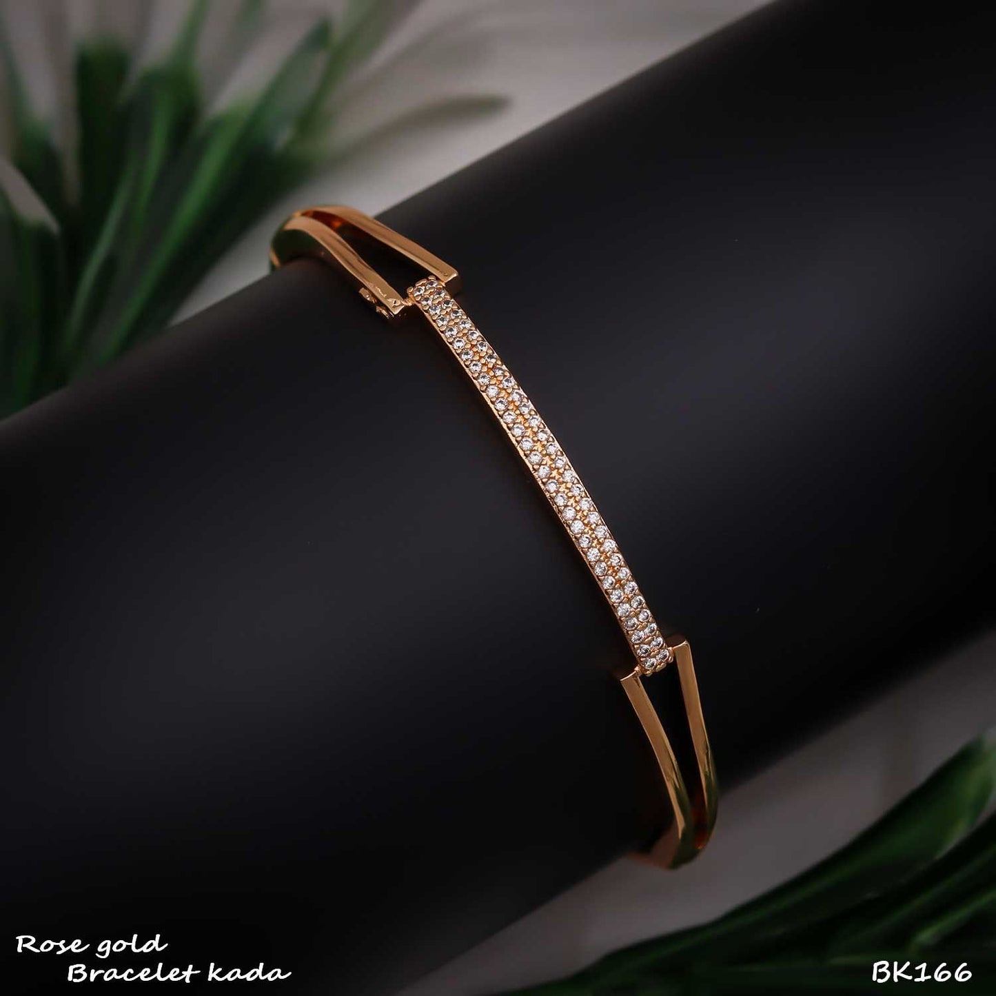 Rose-Gold Diamond Kada Bracelet
