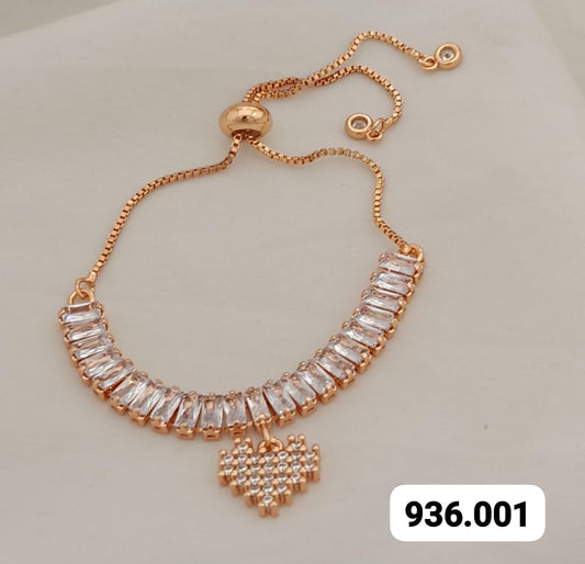 Rose Gold Heart Adjustable Bracelet