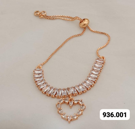 Rose Gold Heart Adjustable Bracelet