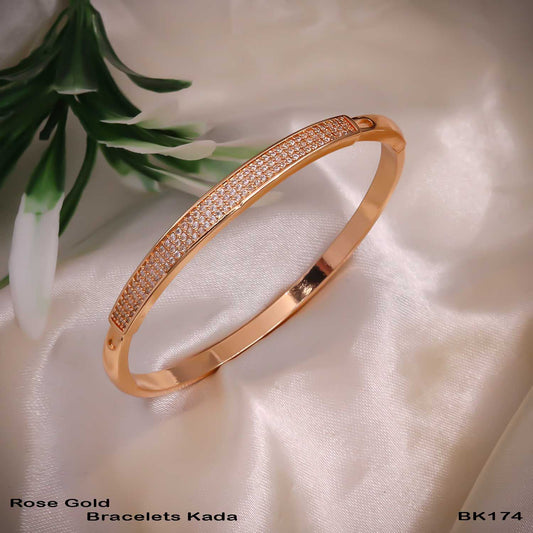 Aurelia Diamond Line Rose Gold Kada