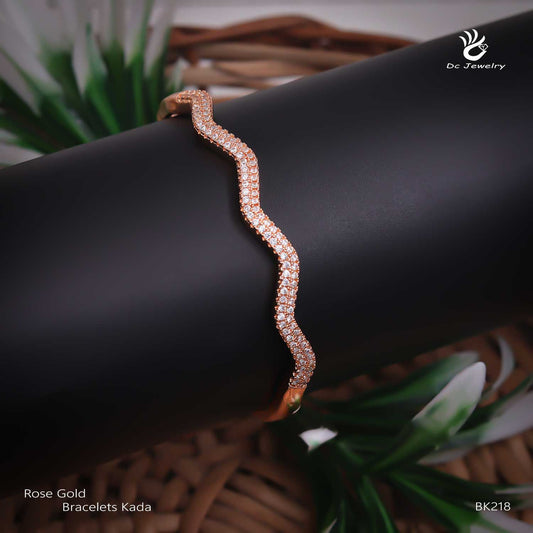 Aurelia Diamond Line Rose Gold Kada