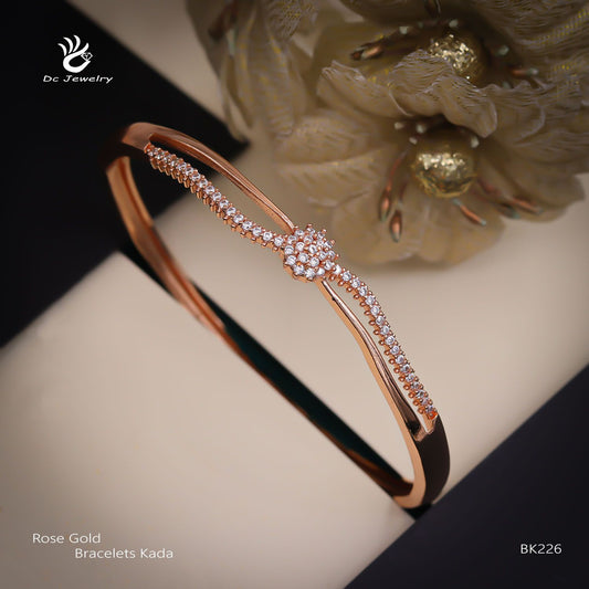 Aurelia Diamond Line Rose Gold Kada