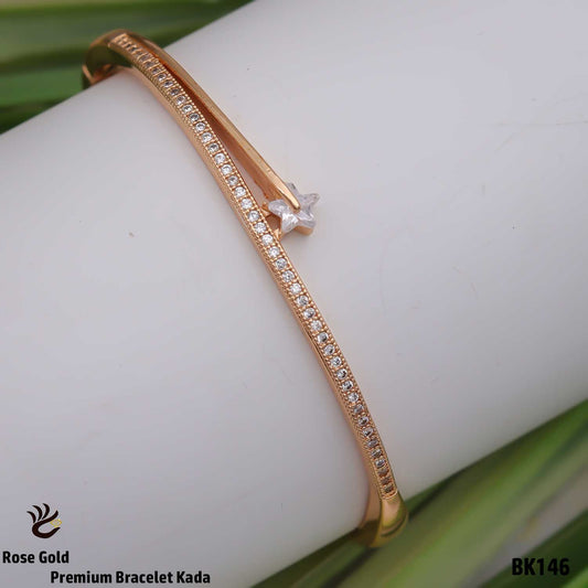 Aurelia Diamond Line Rose Gold Kada