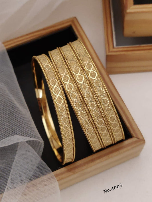 Gold Patterned Bangle Set